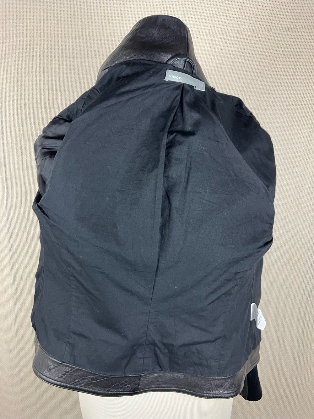 Vince Lamb Leather Moto Jacket Black Full Zip - Picture 16 of 16